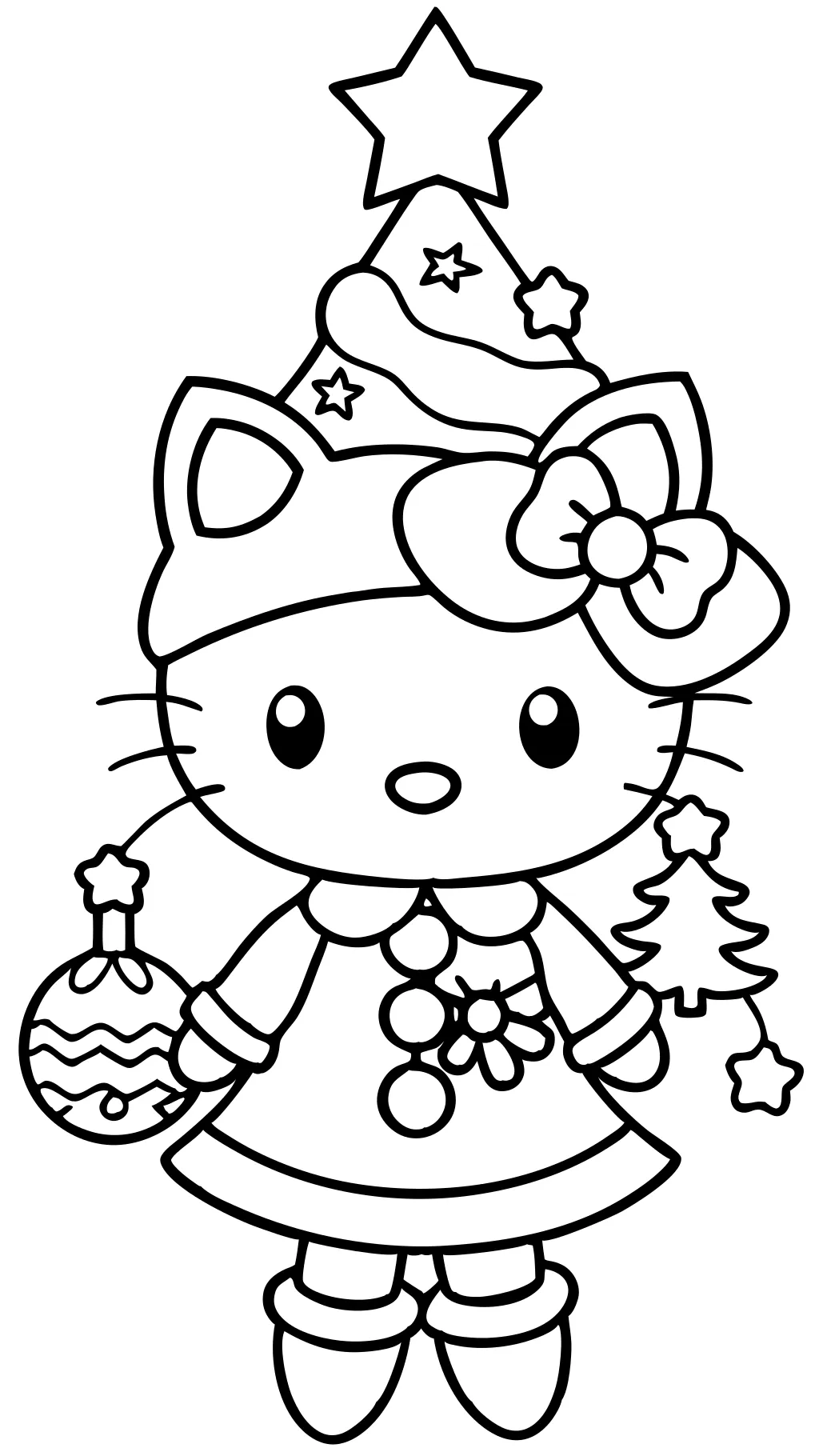 hello kitty navidad de color páginas